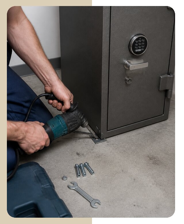 Крепление сейфа к полу с анкерным монтажом в Пятигорске